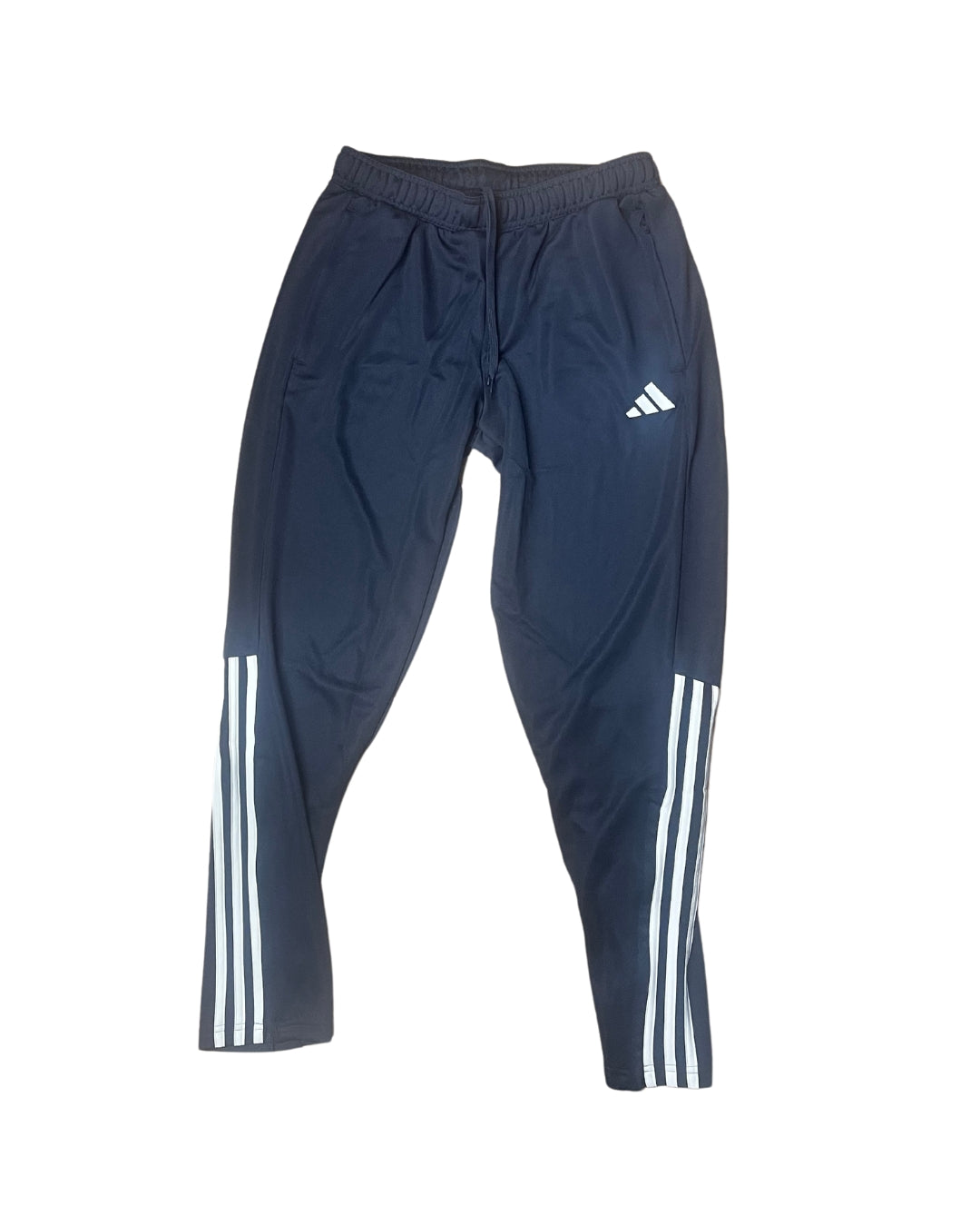 Adidas track suit bottoms Sereno lower stripes Navy with back full Bleachers and Co