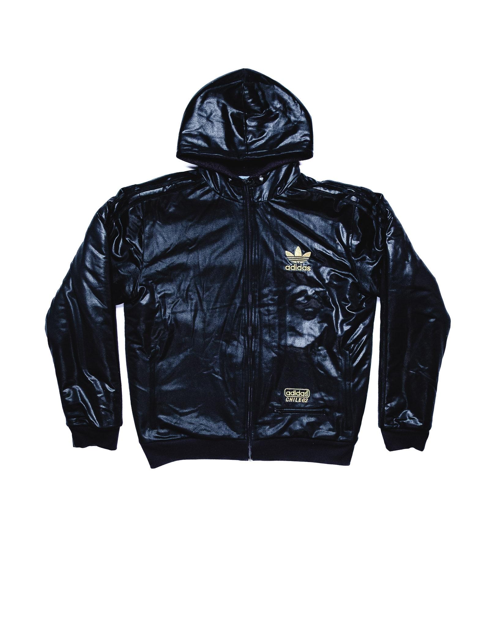 Adidas Chile wattierte Winterjacke in Schwarz mit Gold L