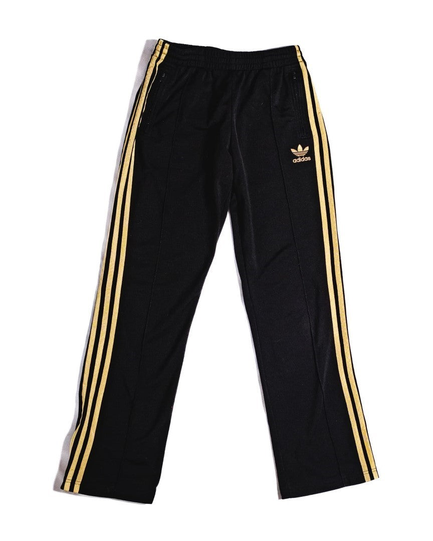 Adidas Trainingshose schwarz mit goldenen Streifen X Small