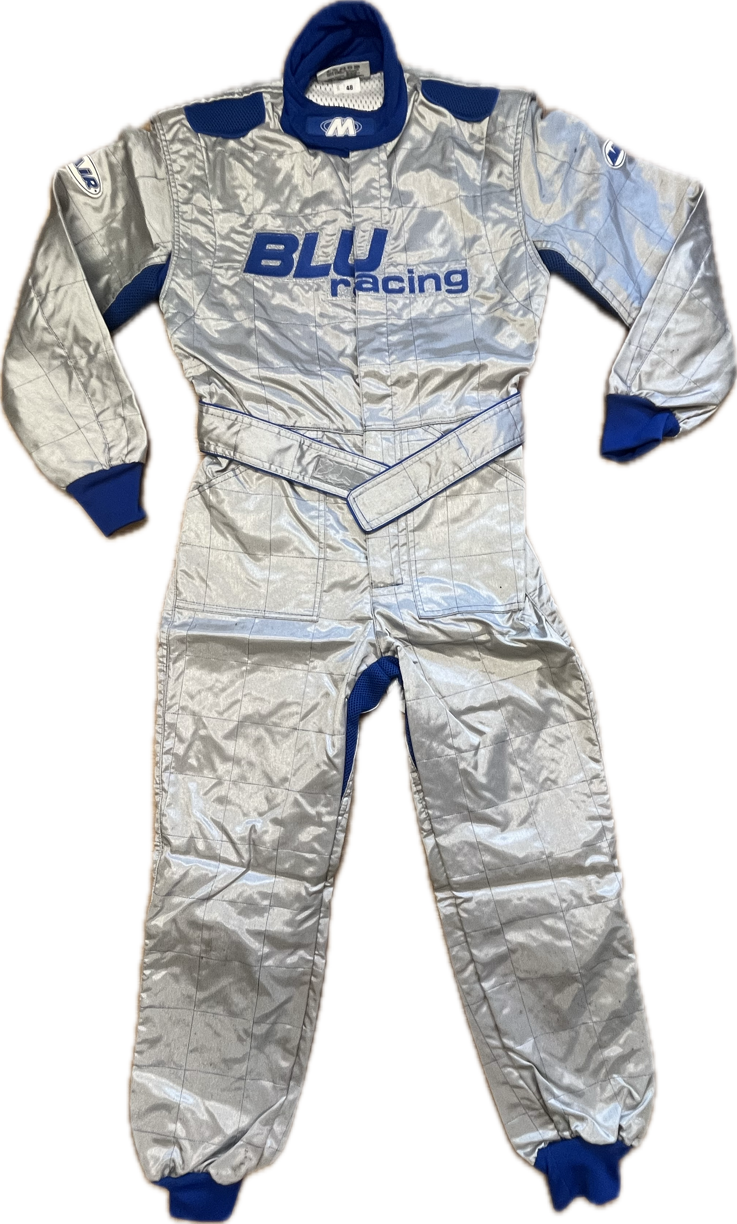 'BLU' Racing Silver Overall -Small-