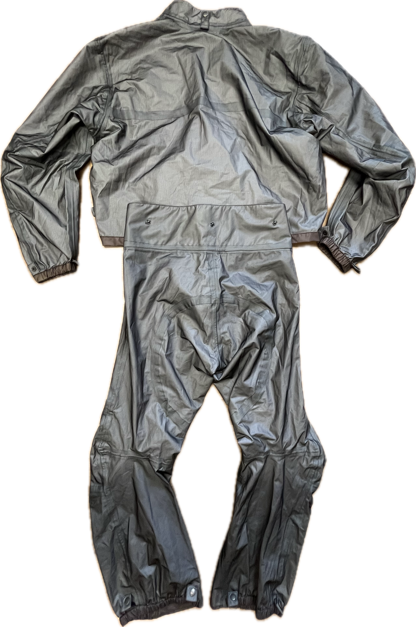 'BMW' RARE Silver biker rain suit -ExtraLarge-