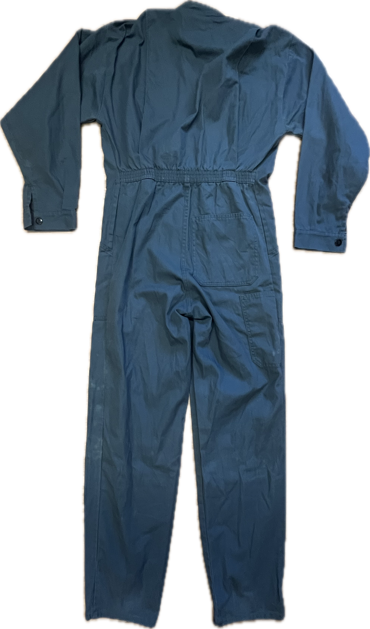 'DoubleZip' Dirty Blue Worker Overall -ExtraSmall-