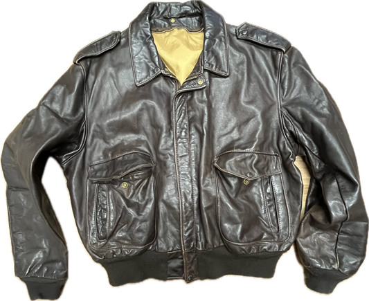 'Schott' Aviator Vintage Leather Jacket -XXL-