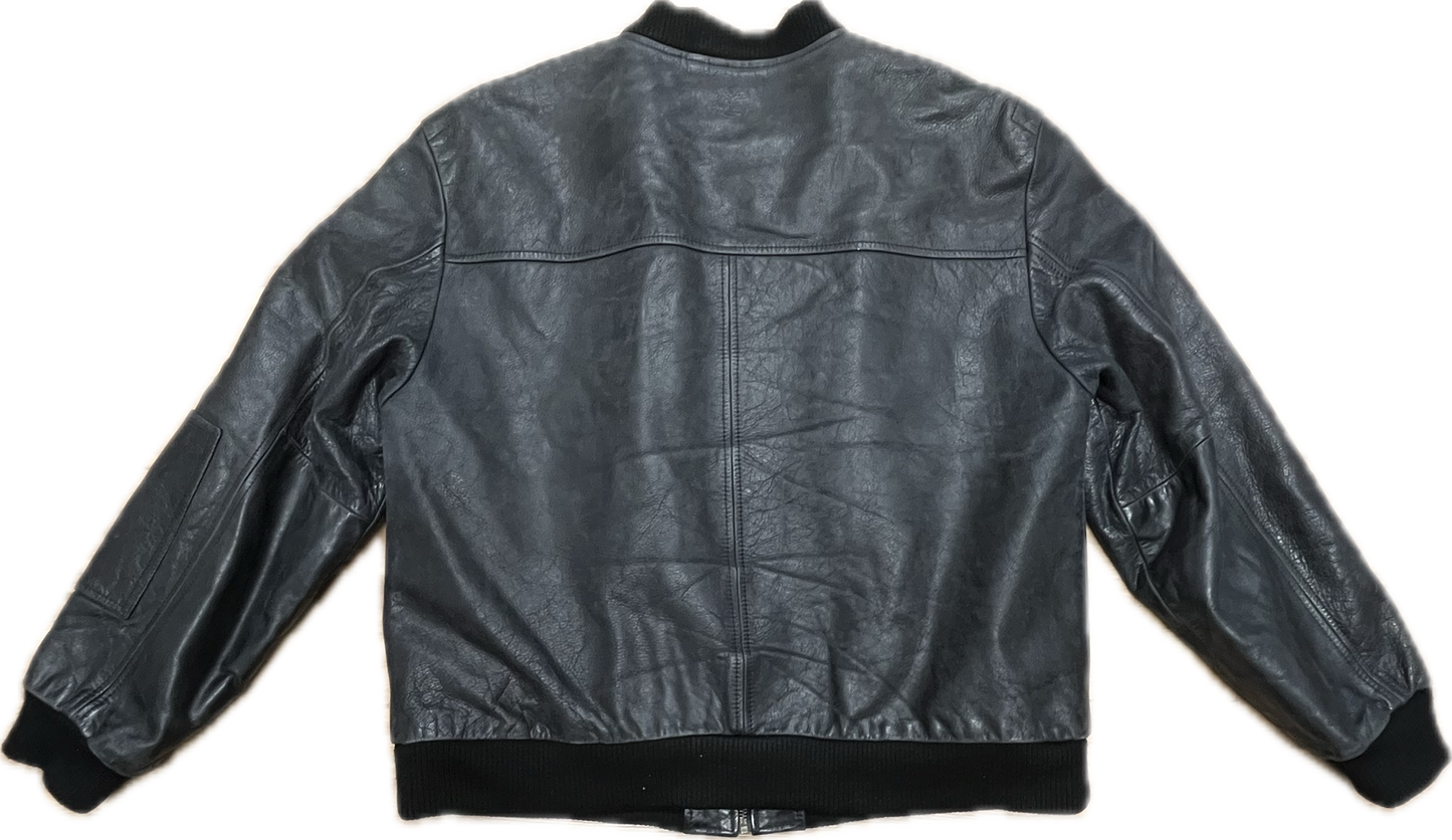 'Timberland' Black Vintage Leather Jacket -Large-