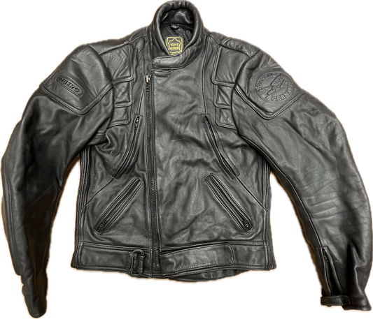 'RABERG' German Vintage Leather Jacket -Medium-