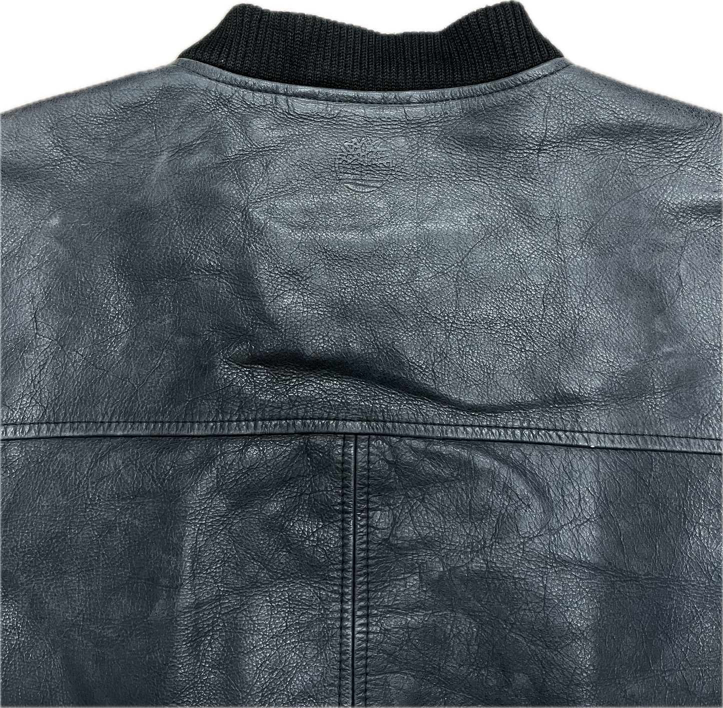 'Timberland' Black Vintage Leather Jacket -Large-