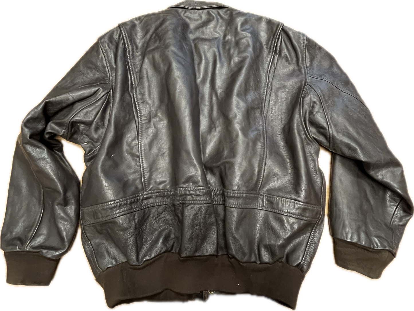 'Schott' Aviator Vintage Leather Jacket with Additional Fleece -XXL-