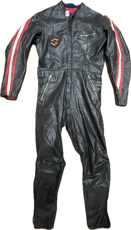 'SUZUKI' Leather Biker Suit -Small-