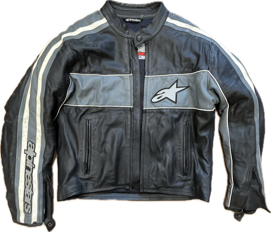 'ALPINESTARS' Original Vintage Biker Leather Jacket -ExtraLarge-