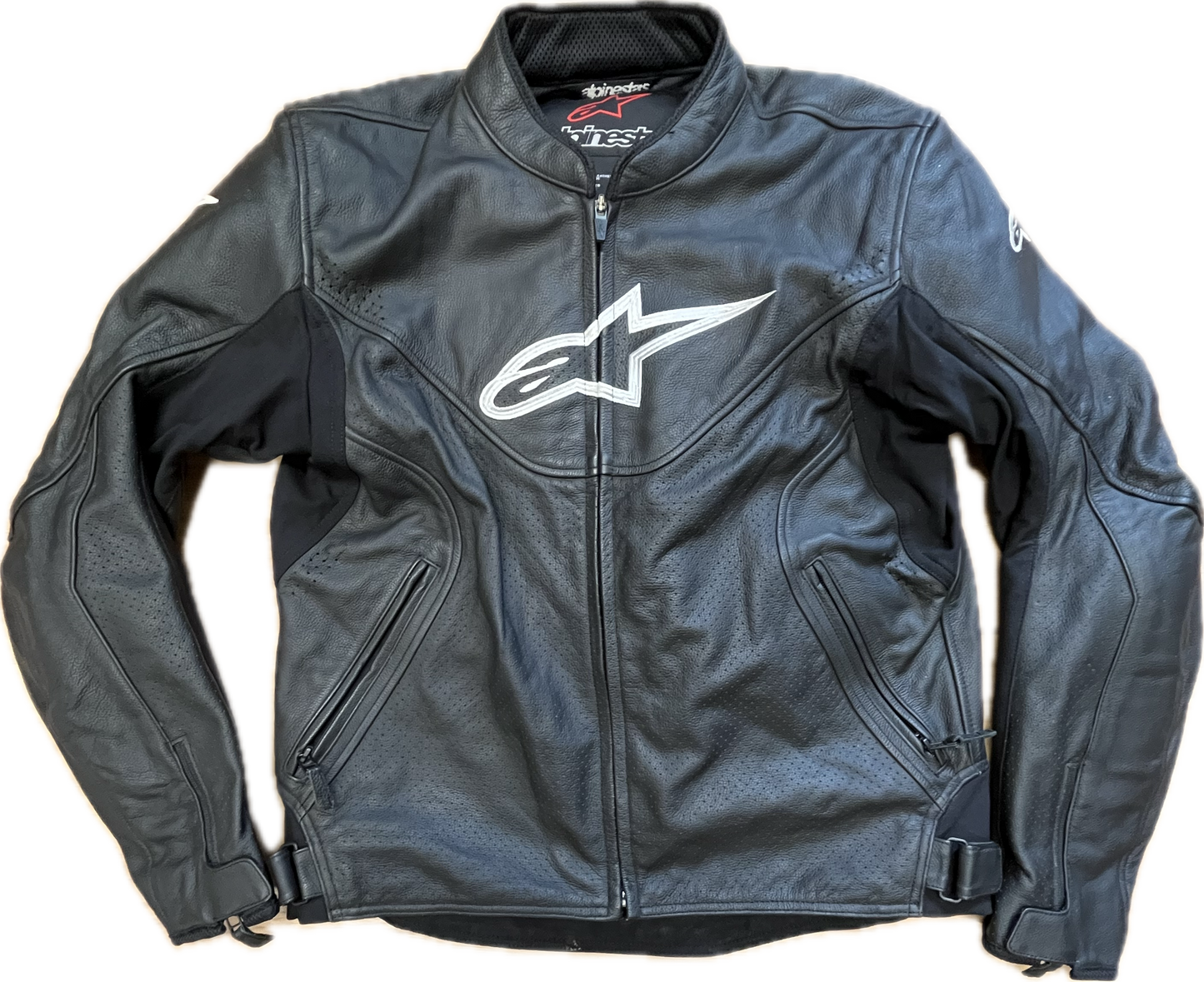 'ALPINESTARS' Vintage Leather Biker Jacket -ExtraLarge-