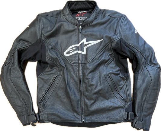 'ALPINESTARS' Vintage Leather Biker Jacket -ExtraLarge-