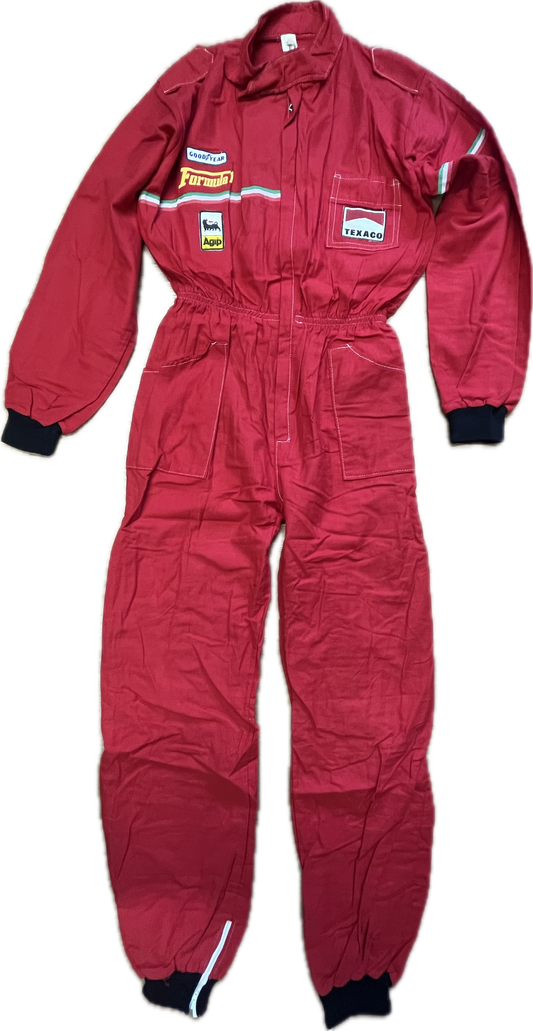 'Formula1, AGIP, Texaco' Vintage Red Overalls -ExtraSmall-