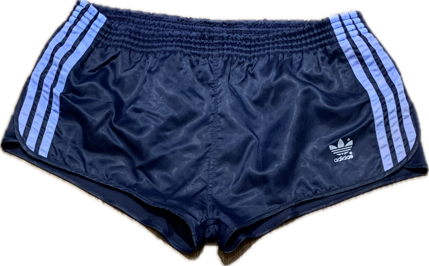 Adidas satin Running Sprinter blue shorts XL - "Made in West Germany" Rare