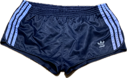 Adidas satin Running Sprinter blue shorts XL - "Made in West Germany" Rare