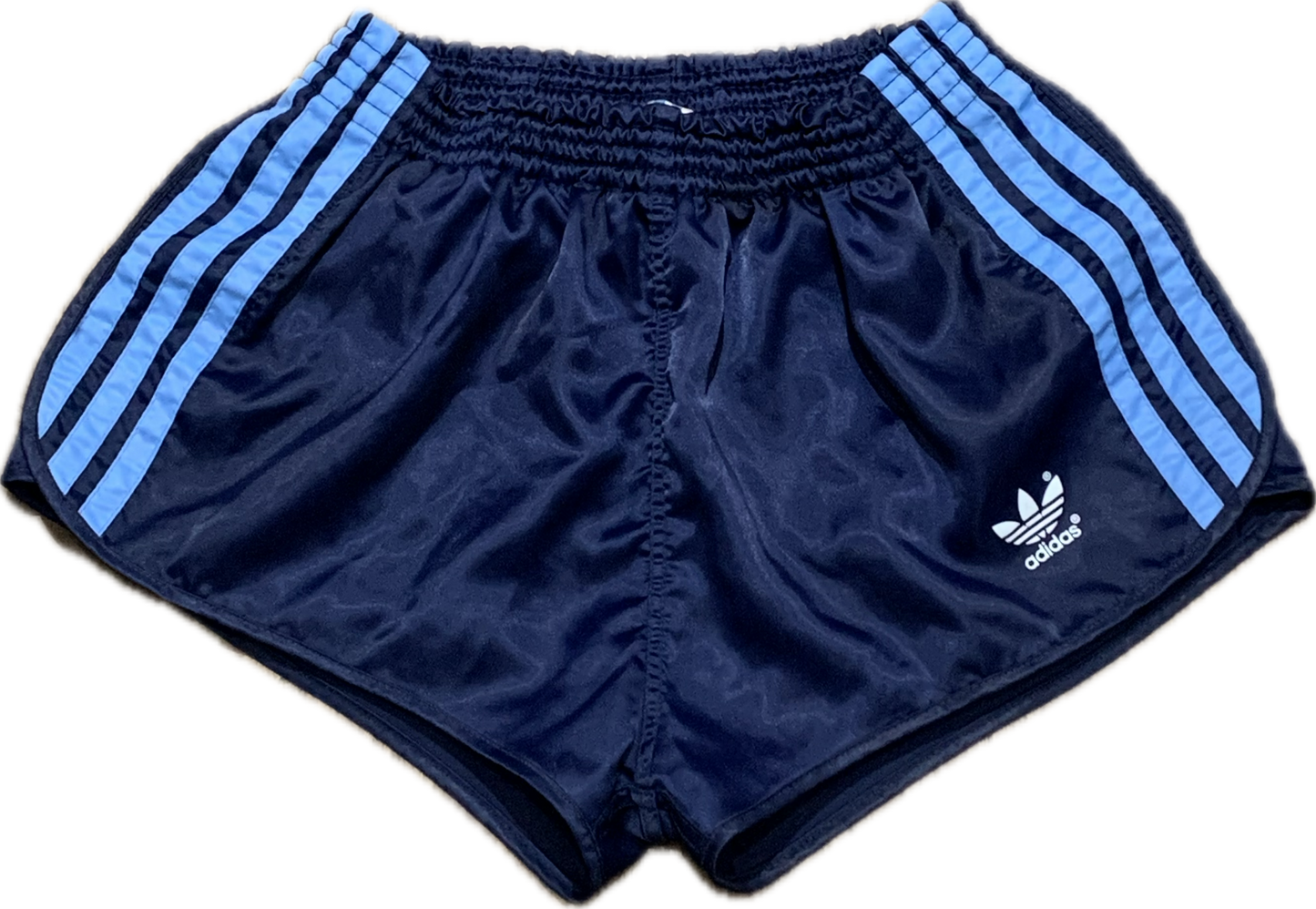 Adidas satin Running Sprinter blue shorts Small - "Made in West Germany" Rare