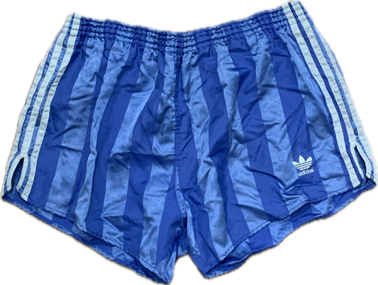 🔥 Adidas satin football contrast shorts blue - Large Rare!