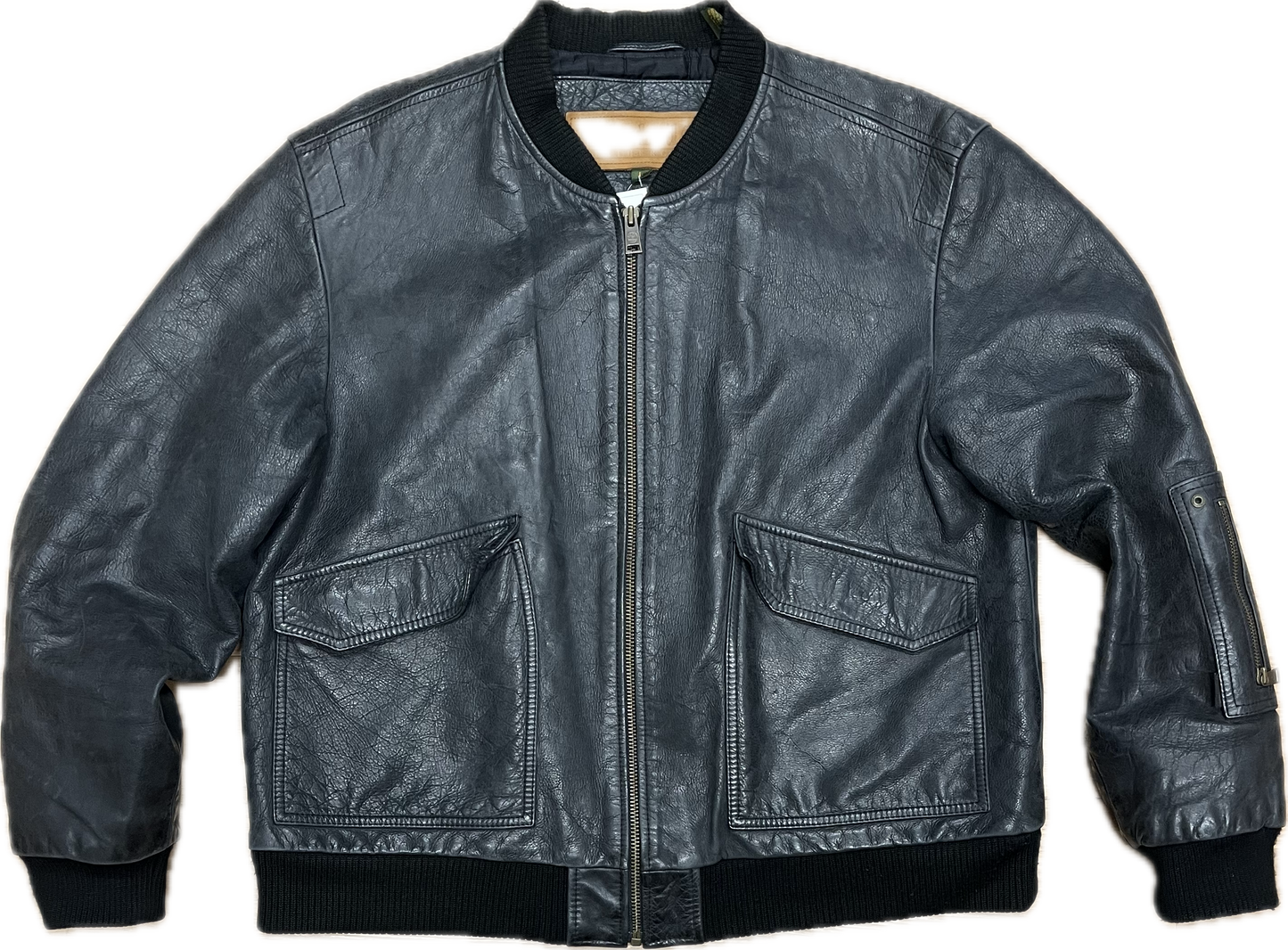 'Timberland' Black Vintage Leather Jacket -Large-