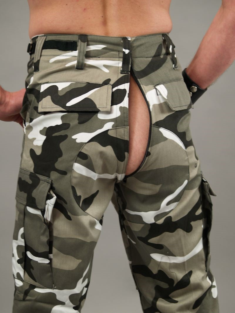 Pantalon de combat camouflage de ville avec fermeture éclair au dos et sur toute la longueur