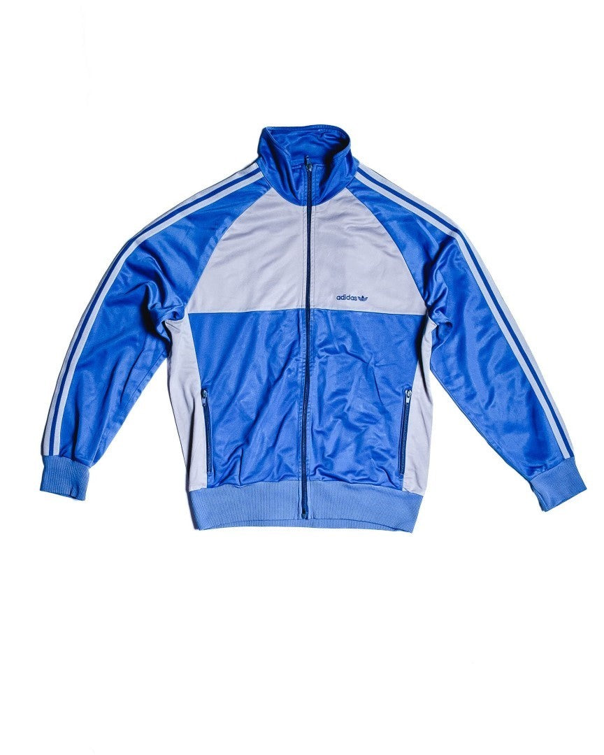 Adidas blue and grey jacket on sale