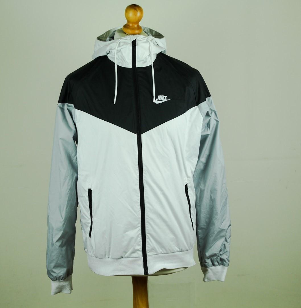 Adidas Windbreaker mit Kapuze weiß/schwarz Medium