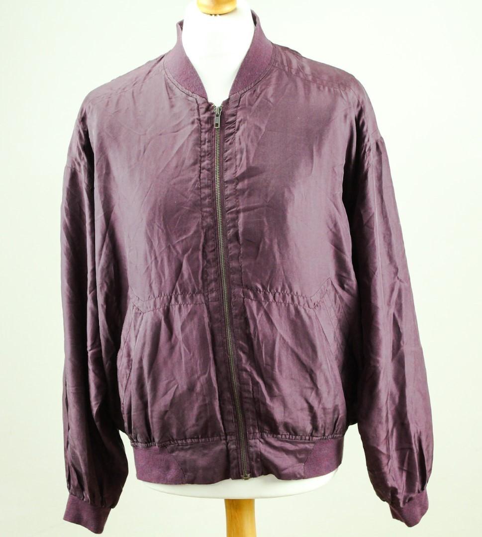 Italienische 80er Jahre Jacke aus reiner Seide, Ochsenblut, Medium