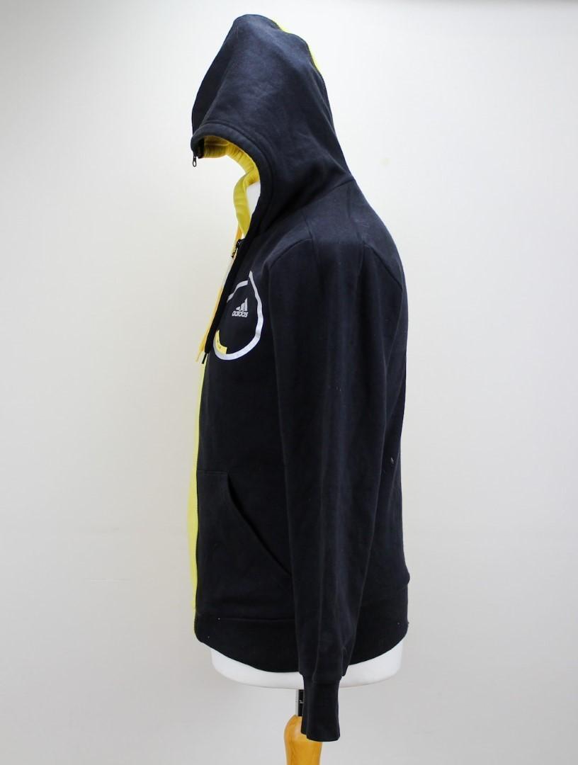 🔥 Adidas hooded Top black/yellow Small