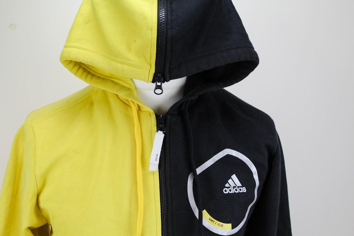 🔥 Adidas hooded Top black/yellow Small