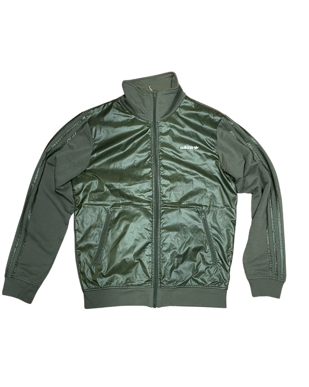 Adidas glänzende Jacke Grün - Extragroß